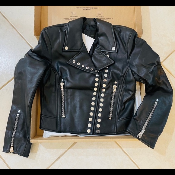 Leather biker jacket - Picture 15 of 16
